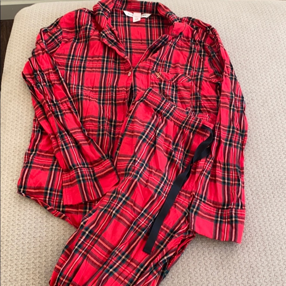 Victoria Secret Red Plaid Pajama Set